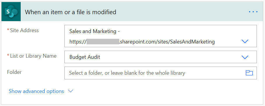 When an item or file is modified Sharepoint